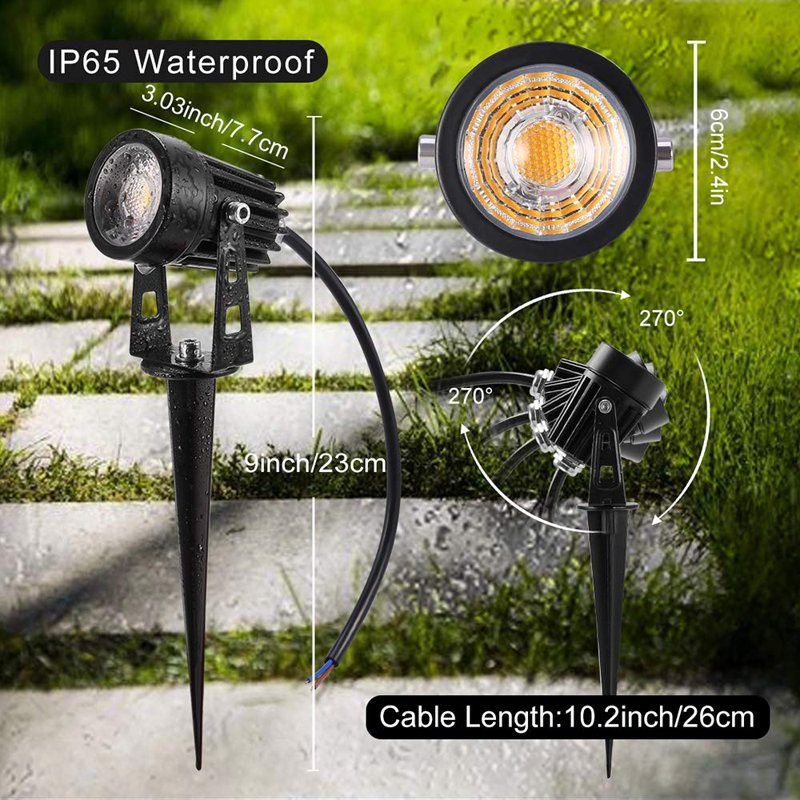 Brown Cast Aluminum LED Outdoor Spotlight with Narrow Beam