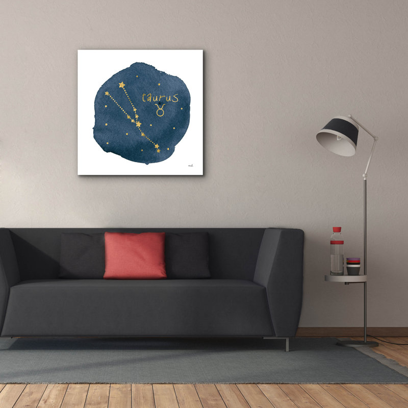 «Horoscope Taurus» par Moira Hershey, art mural sur toile, H 37 po x l 37 po x P 1,5 po