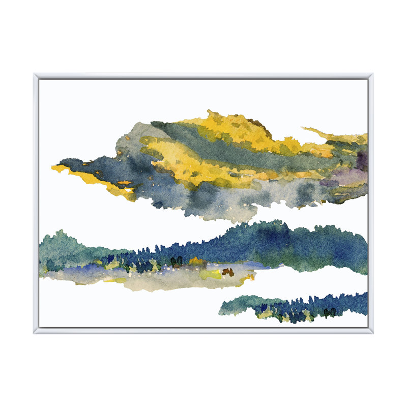 «Abstract Landscape Forest Element», reproduction sur toile flottante, H 24 po x l 36 po x P 1 po, Cadre flottant blanc
