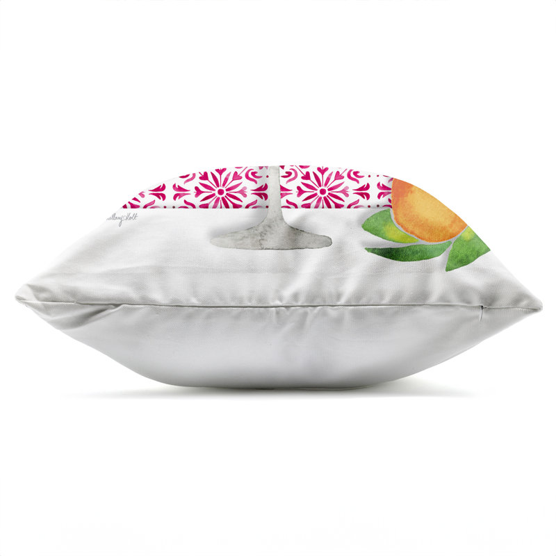 Coussin d'extérieur imprimé motif méditerranéen Sangria Design par Hillary Holt