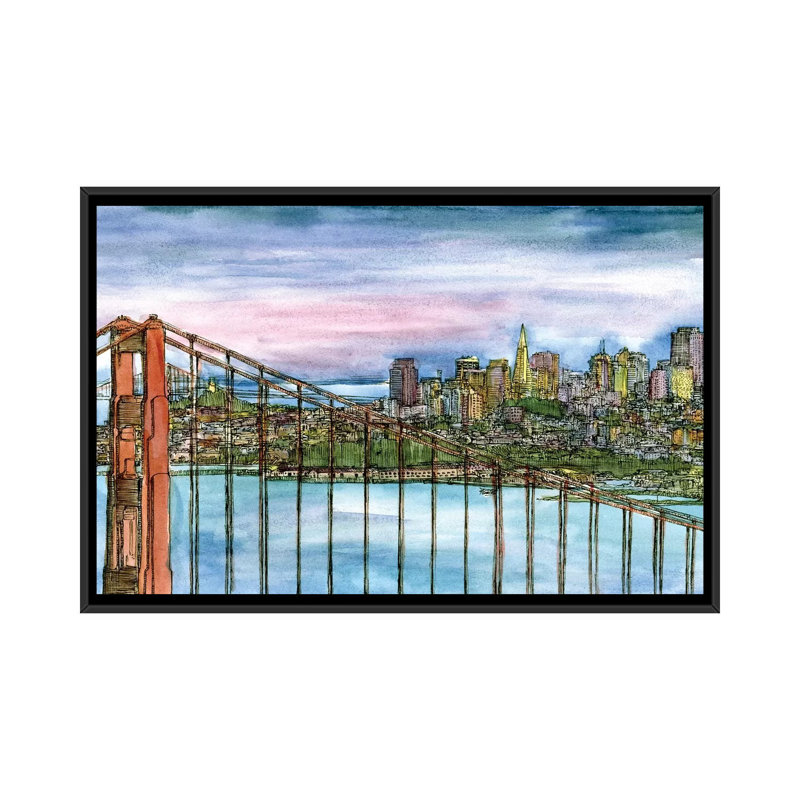 « coast to coast ii », reproduction d’impression sur toile tendue, H 18 po x l 26 po x P 1,5 po, Toile encadrée noire