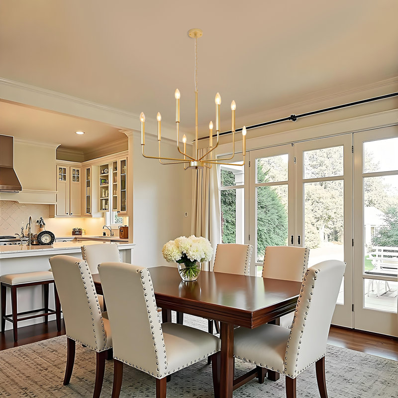 Tybria 8 - Light Dimmable Classic / Traditional Chandelier, Gold