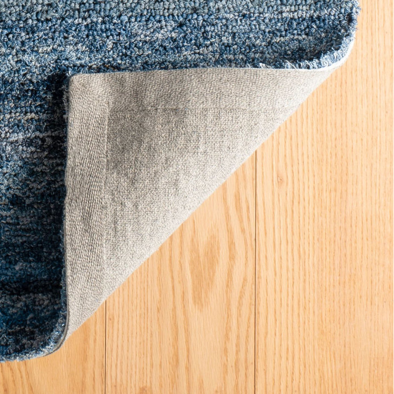Denim Chindi Blue Hand Hooked Cotton Rug, Rectangle 2' x 3'