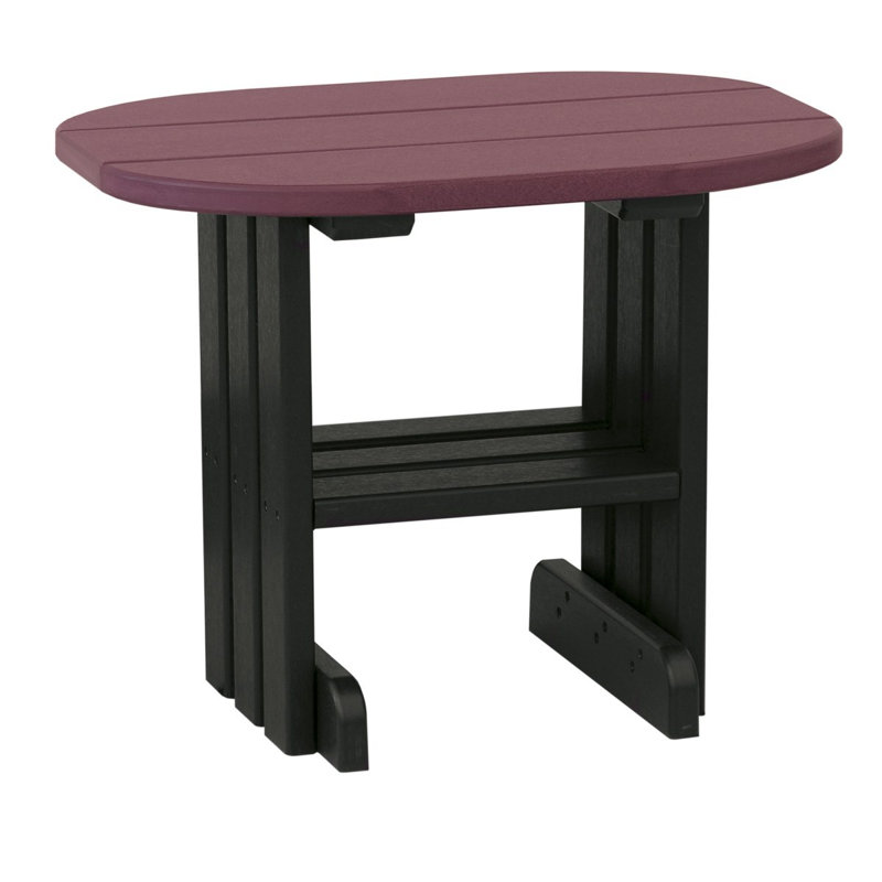 Table d’appoint en plastique Azusa, Noir, Bois de cerisier