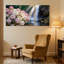 Fleurs d'hortensia, cascade, arc-en-ciel, paysage naturel, ensemble de 3 reproductions d'art sur toile-1113443806