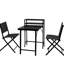 Bistro de patio extérieur 3 pièces, table pliante noire et chaises, construction rouille, toile résistante aux intempéries, de 3 pièces, meubles en noir, structure en acier, écharpe Sling