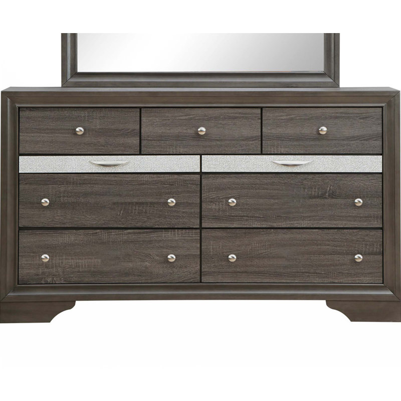Commode 9 tiroirs, Gris