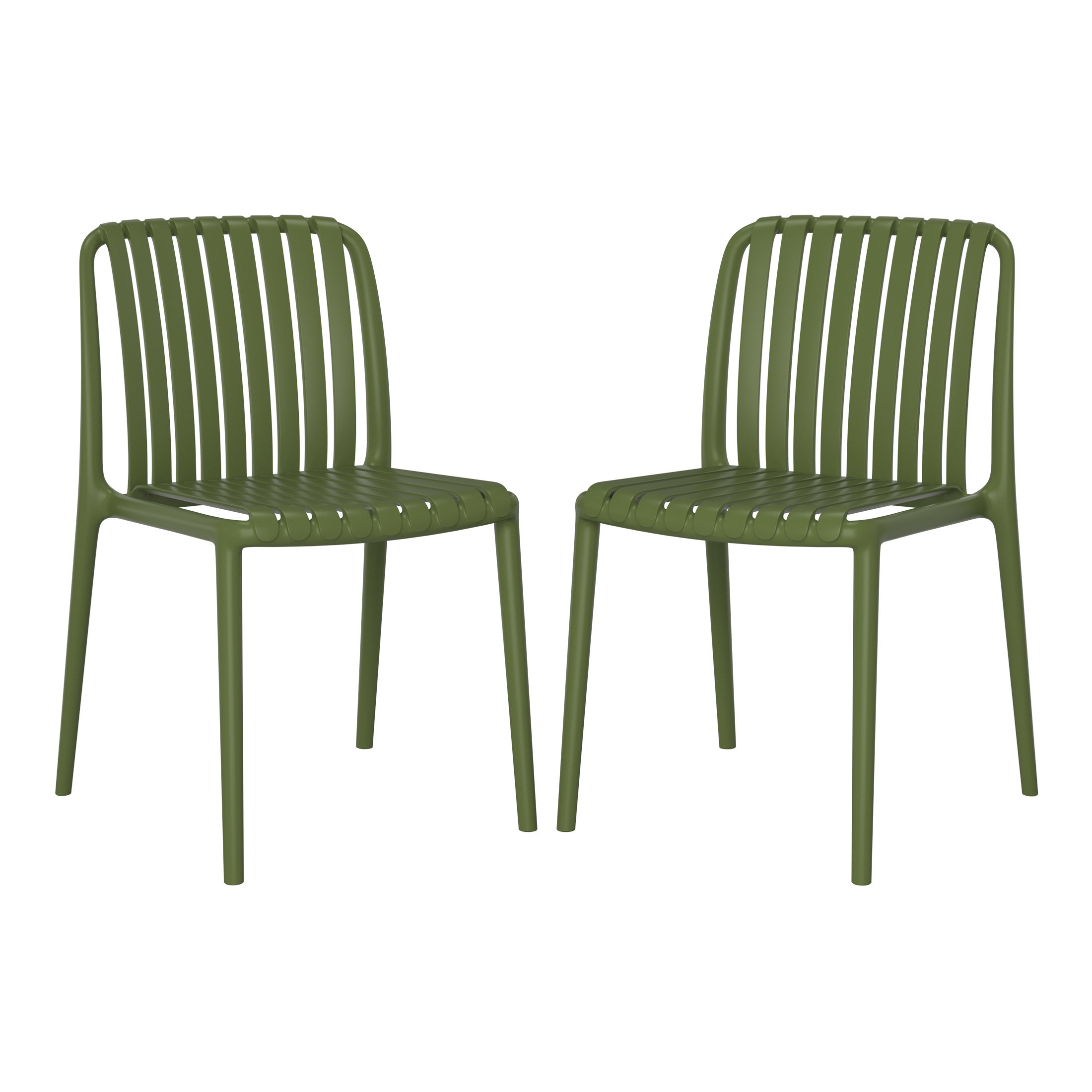 Outdoor Stacking Dining Side Chairs (Set of 2)