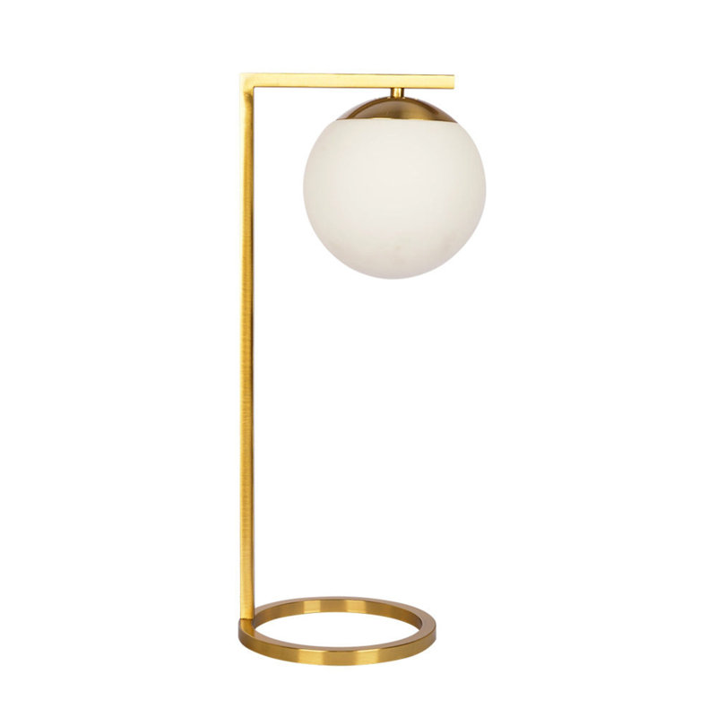 Lampe de table en velours opale blanc avec gradateur intégré