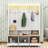 Elegant Hall Tree with Roman Column Design, Ample Storage-1305578640