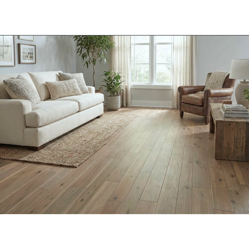 Parquet en bois d'acacia massif à finition gaufrée à grain de chêne acacia, 5/8 po (0,63 po) d'épaisseur x 4 1/3 po (4,3 po) x longueur variable