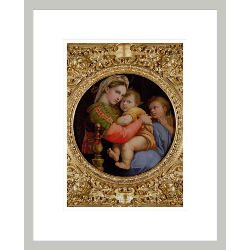 «The Madonna of the Chair» par Raphael, impression giclée sur cadre, H 16,75 po x l 13,55 po