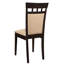 Chaises d'appoint Cappuccino (2), revêtement beige, chaises rembourrées 2 pièces Comfort, finition cappuccino, zone gracieuse