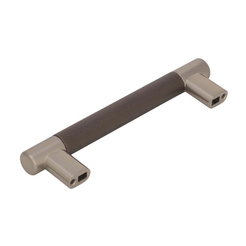 Polished Nickel and Gold Modern Cabinet Pull with Mounting Hardware