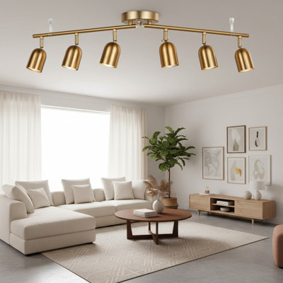 6-Light Track Lighting Kit, Adjustable Ceiling Spotlight