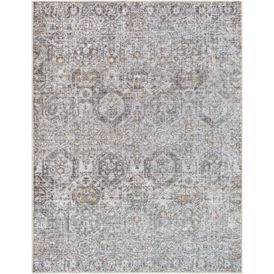 Kaidence Chenille Washable Geometric Rug