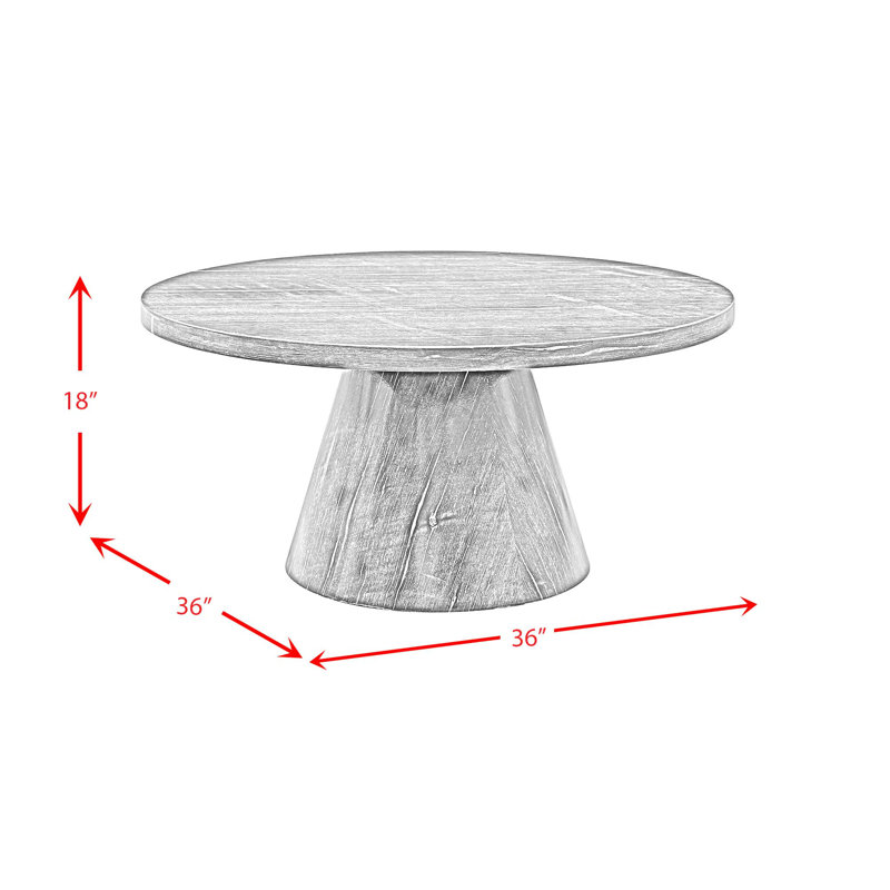 Bellini 36" White Marble Round Coffee Table