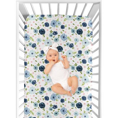 Watercolor Floral Fitted Crib Sheet