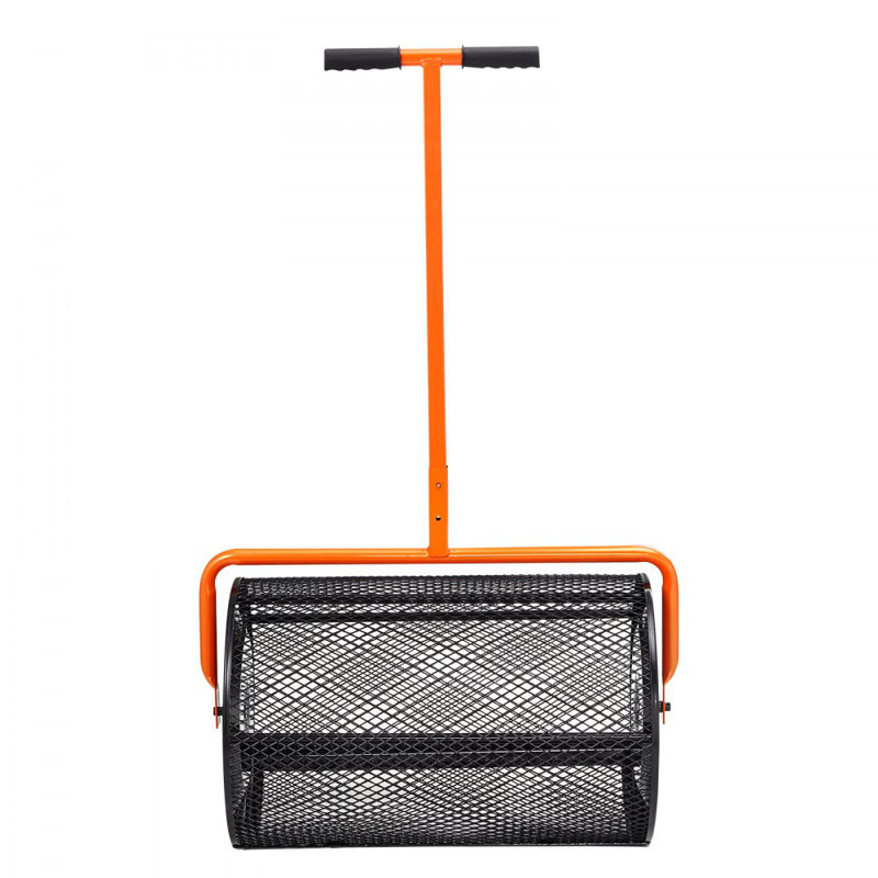 Compost Spreader Peat Moss Spreader 24 pouces de largeur 24,4-26,4 po de hauteur réglable épandeurs de pelouse et de jardin Compost, terre, paillis