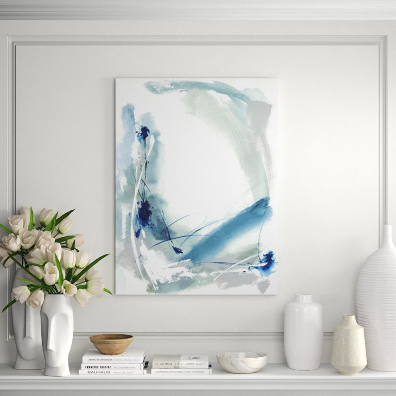 Blue Note II Painting by Janice Sadler, Image Brush Gel, 40" H x 30" W