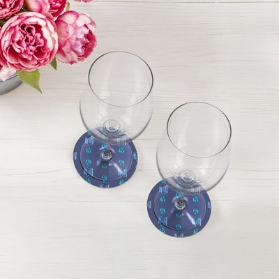 Sous-verres ronds en cuir gemme bleu saphir Gem