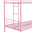 Lit superposé en métal rose sur simple
