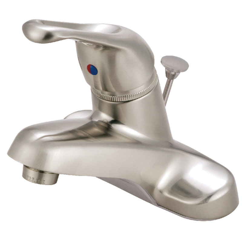 Robinet de salle de bain central à 4 trous à fixation sur le comptoir à 4 trous avec poignée escamotable en laiton Kingston