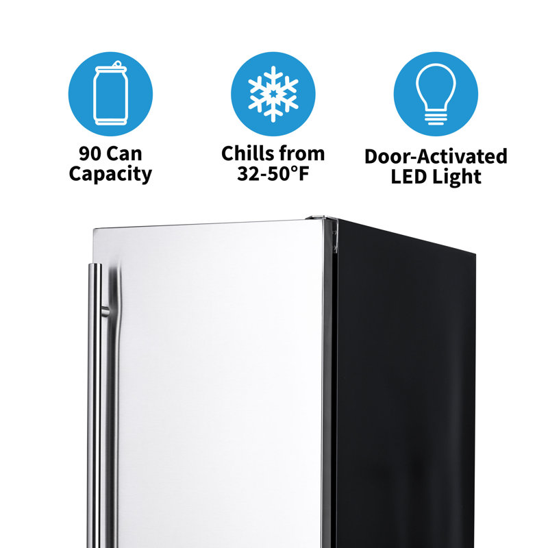 Newair  Built-in Outdoor Beverage Fridge in Weatherproof Stainless Steel, 90 Can