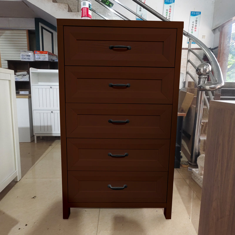 76.2cm W 5 - Drawer Chest of Drawers, Mahogany Brown
