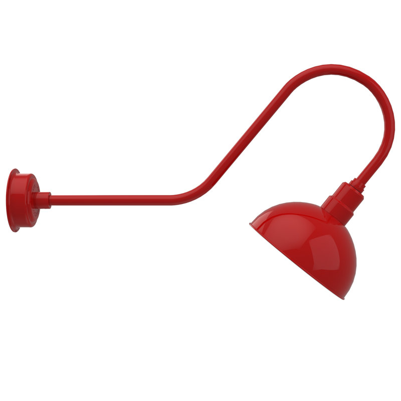 Luminaire de grange d’extérieur à del Dipkarpaz, H 12 po x l 12 po x P 36 po, Rouge cerise
