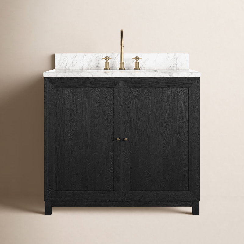 Sonata Single Bathroom Vanity, Black, 36"