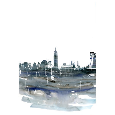 Gray Wash City - Wrapped Canvas Painting
