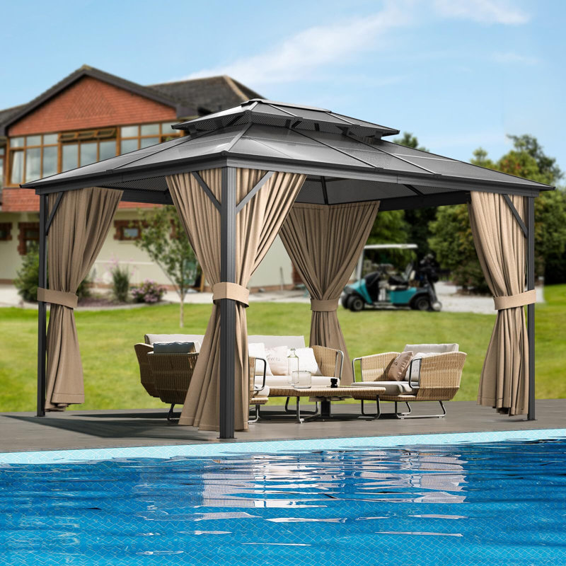 10 pi. L 12 pi. D Pavillon de jardin en aluminium