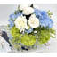 Hortensia avec pivoine, rose et baies vertes, arrangement de fleurs artificielles 
