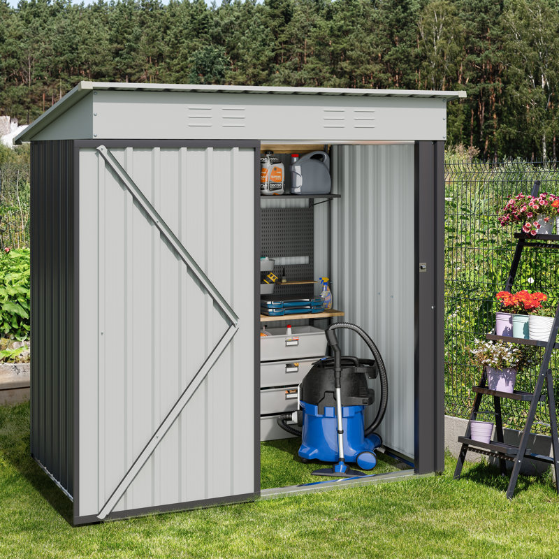 6 ft. W x 4 ft. D Metal Storage Shed with Window