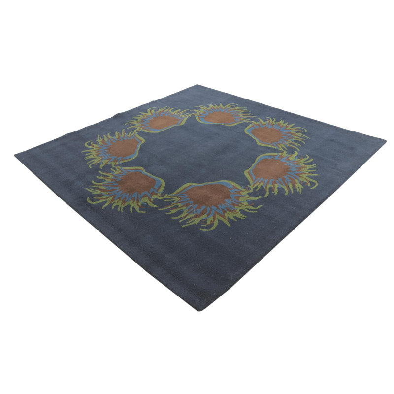 Tapis carré bleu marine Myrick