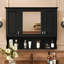 Armoire à pharmacie murale 35 po x 28 po, armoire de salle de bain moderne avec miroir, armoire à miroir avec tablettes ouvertes-285814478