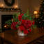Holiday Arrangement with Hydrangeas, Pinecones and Bows-2107703560