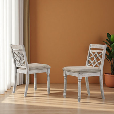 Set Of 2 19" Wide Contemporary Fabric Chair With Cushion