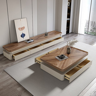 Table basse de plancher simple de style crème