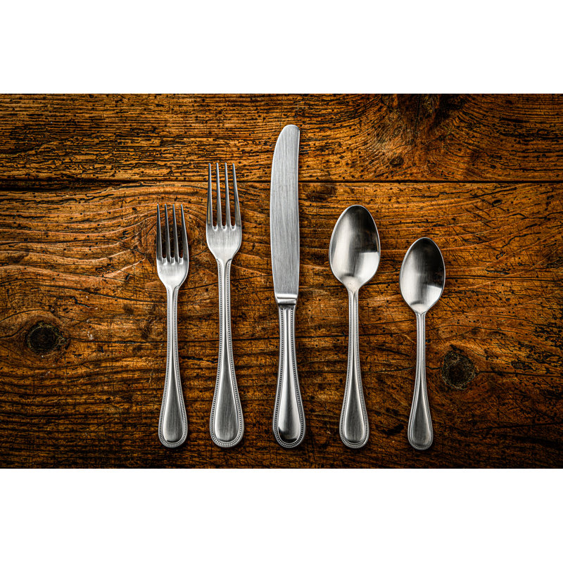 MEPRA Stainless Steel Flatware Set, Pewter Silver