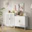 Armoire en métal blanc avec 2 portes et tablettes réglables, acier laminé à froid, cadre robuste, chaque tablette peut contenir 180 livres, pour armoire de rangement pour la salle de sport, couleur, serrure de haute qualité, design,