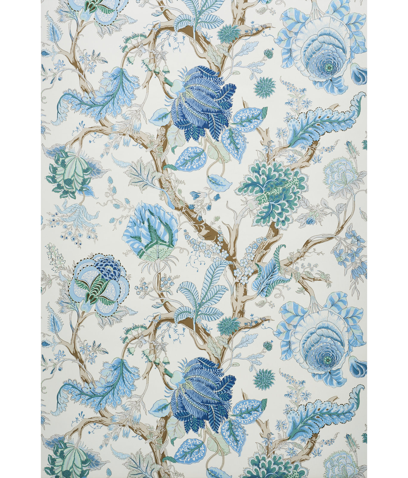 Indian Arbre Wallpaper Roll, Peacock/Emerald