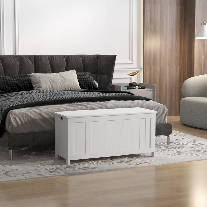Coffre de camp en bois d'ingénierie Dereth, Blanc, H 18,9 po x l 39,4 po x P 15,7 po