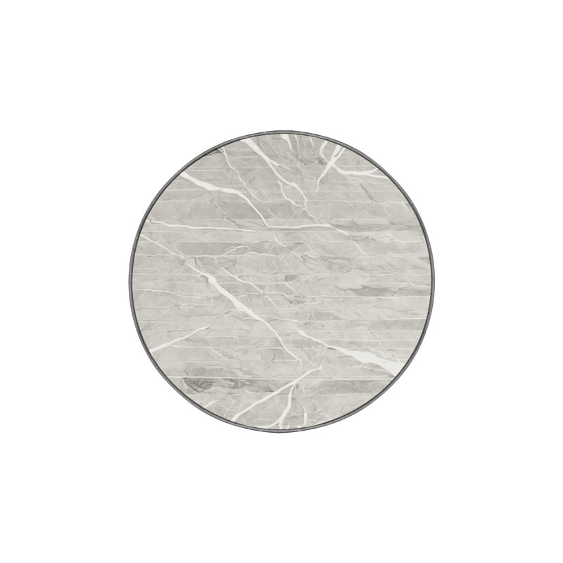 Tapis gris lavable à la machine, Rond 4 pi