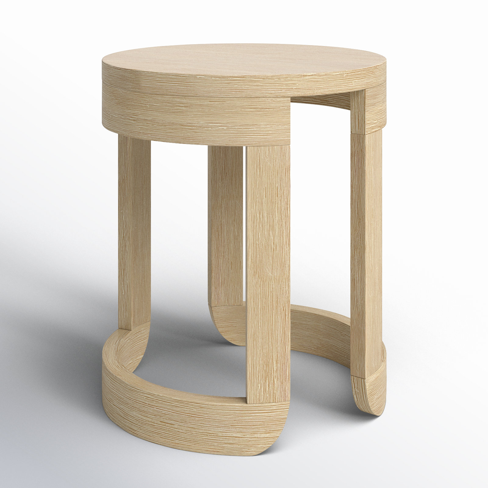 Dutton Round 20.08'' Outdoor Side Table, Beige