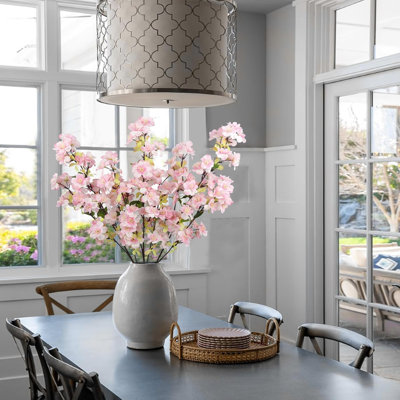 Bouquet de fleurs de cerisier artificiel à 6 tiges, fleurs de cerisier en vrac à longue tige de 27,6 pouces, fleurs décoratives pour fêtes, décoration de vase de remplissage