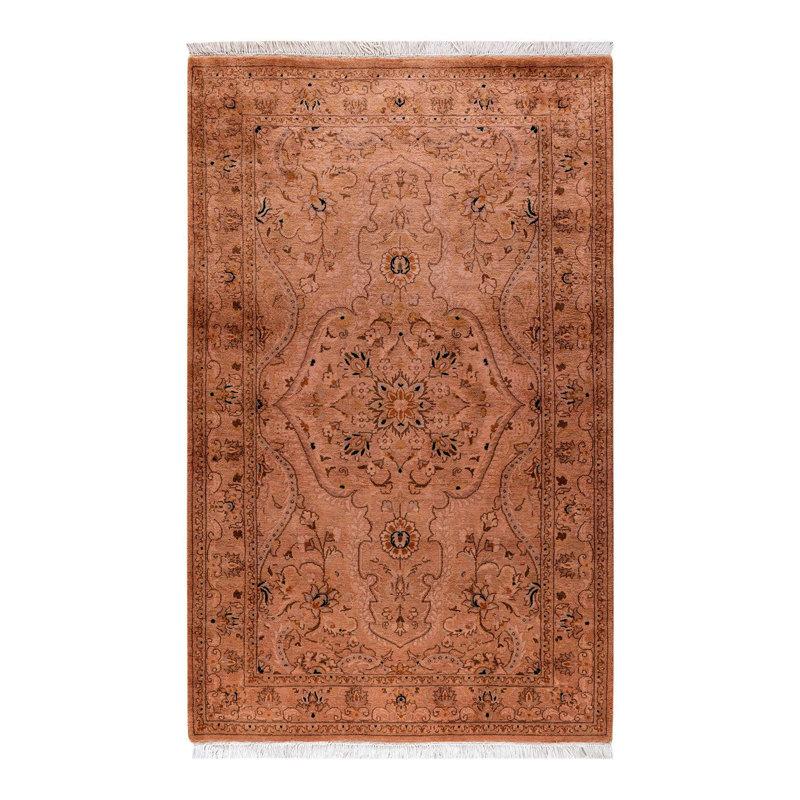 Tapis rose noué à la main de conception unique Holsworth - rose