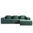 86'' L Shaped Couch With Armrest Organizer,3 Seats Sofas With Movable Ottoman,Comfy Sectional Sofa With Thick Cushion,Linen Sectional Couches For Living Room,Bedroom,Apartment,Dark Green-920480283-920480285