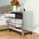 Yolanta 33" Mirrored Glass Nightstand with 3 Storage Drawers